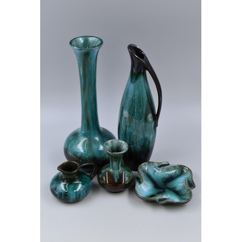 276 - A Selection of Canadian Blue Mountain To Include Two Jugs, Two Vases, And Ashtray