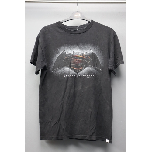 715 - Three Small Pre-Owned Promotional T-Shirts to include Batman V Superman, Sonic and Gold and Silver P... 