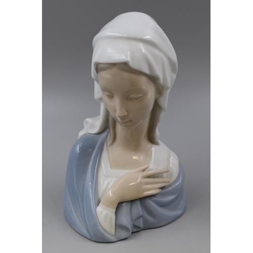 277 - Lladro Madonna Head Bust Blessed Mother Mary 8-3/4