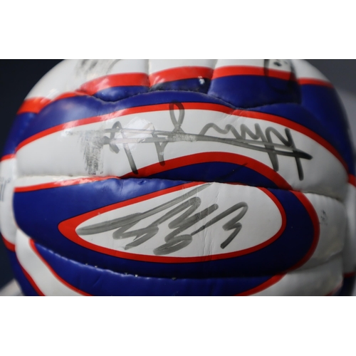 747 - Collection of footballs including 3 Mitre with two being signed by various people.