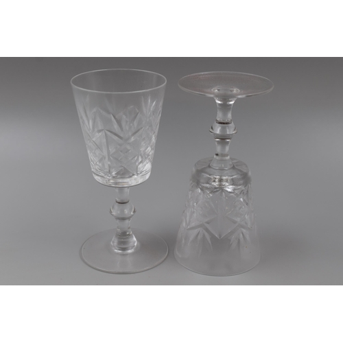 722 - Boxed Set of Six Hungarian Jones Hand Cut Lead Crystal Sherry Glasses complete with a Presentation C... 