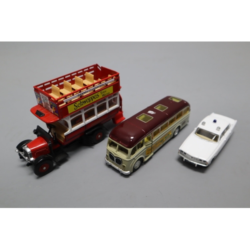 732 - A Large Selection of Various Playworn Diecast Vehicles To Include Budgie, Corgi Land Rover, Lesney, ... 