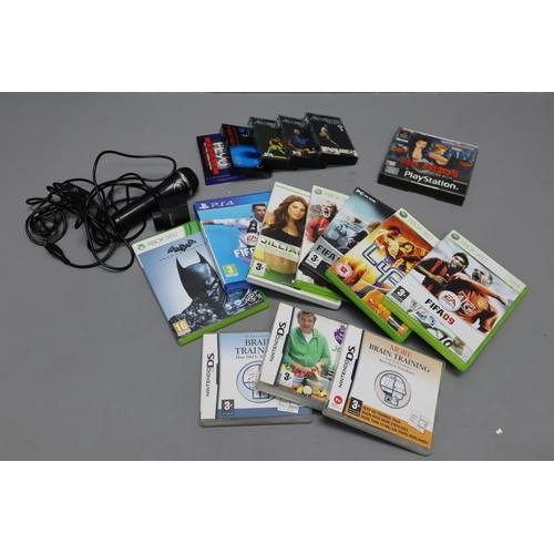 685 - Selection of Console Games including Wii, PS4, Nintendo DS and Xbox together with Cassette Tapes