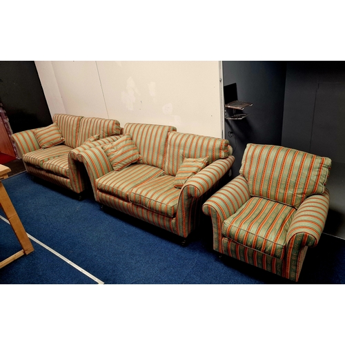 601A - Good Quality 3 Piece Suite comprising of 2 x Sofas and an armchair. With Cushions.