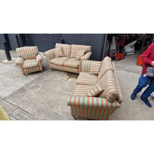 601A - Good Quality 3 Piece Suite comprising of 2 x Sofas and an armchair. With Cushions.