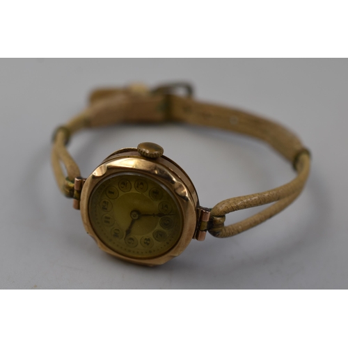 13 - A Vintage 9ct Gold Cased Watch, Requires Attention