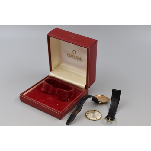 20 - A 9ct Gold Cased 601 Omega Watch, With Original Strap and Presentation Box. Watch, Box and Strap Req... 