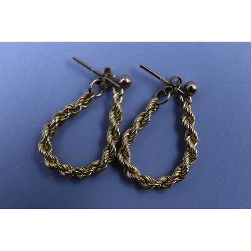 27 - A Pair of 9ct Gold Rope Chain Earrings, 0.89g
