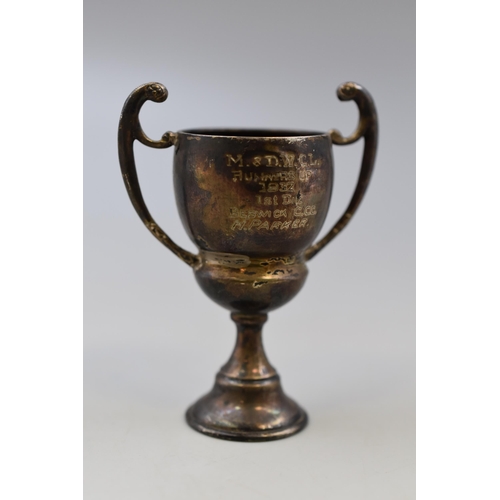 36 - A Hallmarked Birmingham Silver Runners Up Trophy, Circa 1932