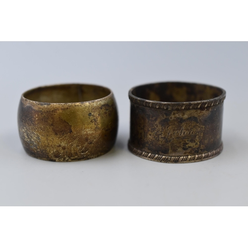 62 - Two Hallmarked Silver Napkin Rings To Include T H Hazlewood & Co Birmingham Circa 1912, And Hawk... 