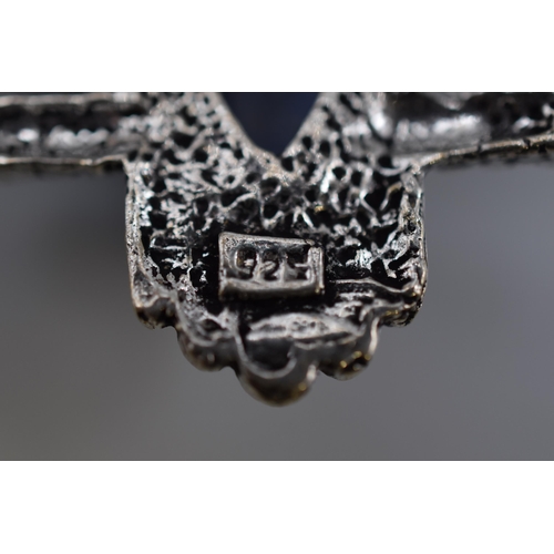 63 - Silver 925 Lapis Lazuli Garnet Gemstone Necklace Complete with Presentation Box