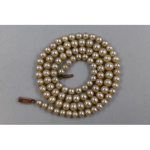 64 - A Vintage Pearl Necklace With 9ct Gold Clasp