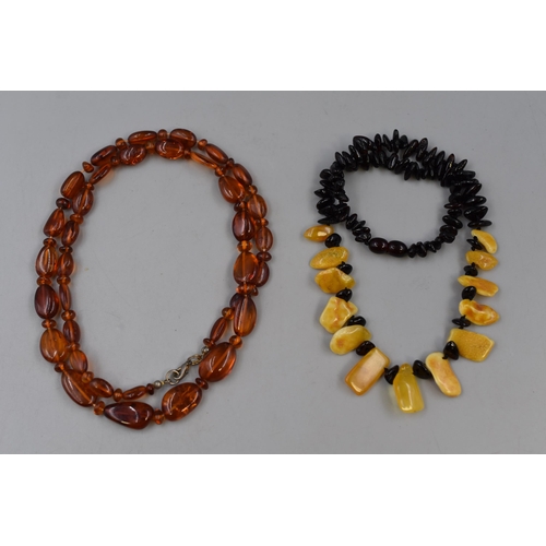 85 - Two Amber Beaded Necklaces