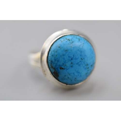 91 - Silver 925 Tibetan Turquoise Gemstone (Size S) Complete with Presentation Box