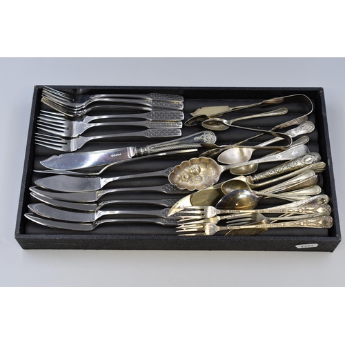 364 - Selection of Vintage Cutlery to include set of Six Viners Fish knives and forks, pickle forks and mo... 