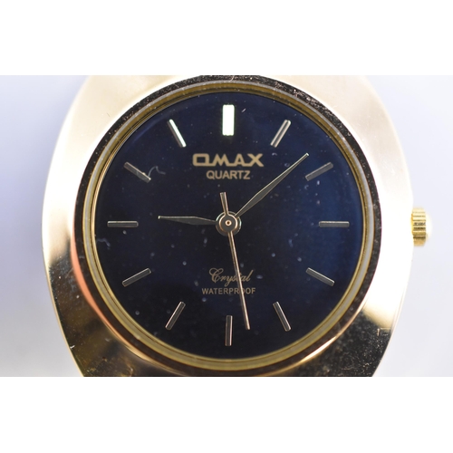 114 - New Omax Quartz Crystal Gents Watch (Working)