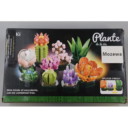 564 - Two Boxes of New Mozewa Succulents Bonsai in Lego Style Kit Form