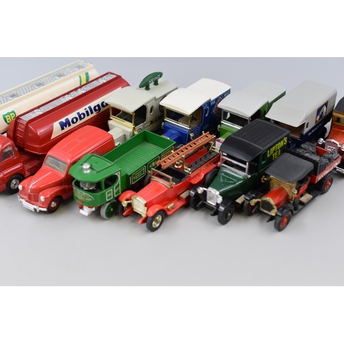 567 - Selection of 16 Die-Cast Commercial Vehicles including Corgi, Matchbox, and More