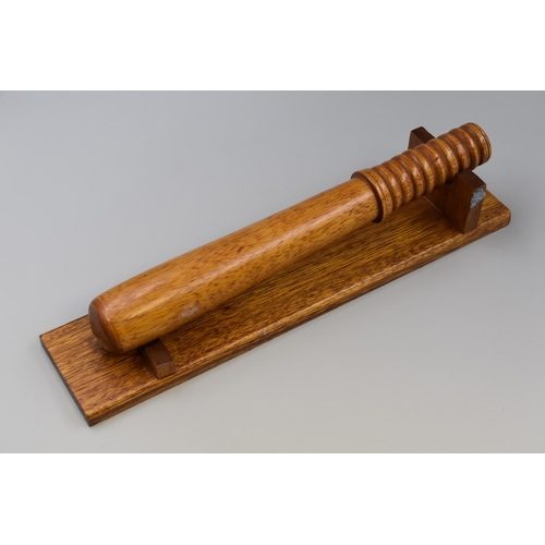 378 - Decorative Wooden Truncheon on stand (16