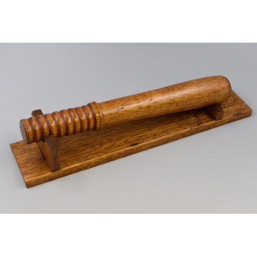 378 - Decorative Wooden Truncheon on stand (16