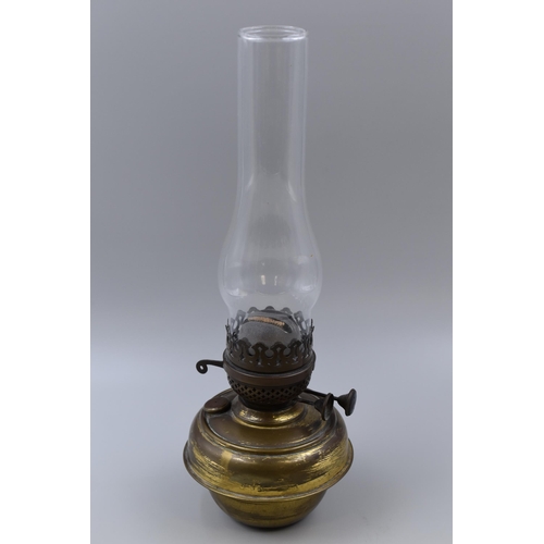 382 - A Vintage Duplex Oil Lamp With Glass Shade