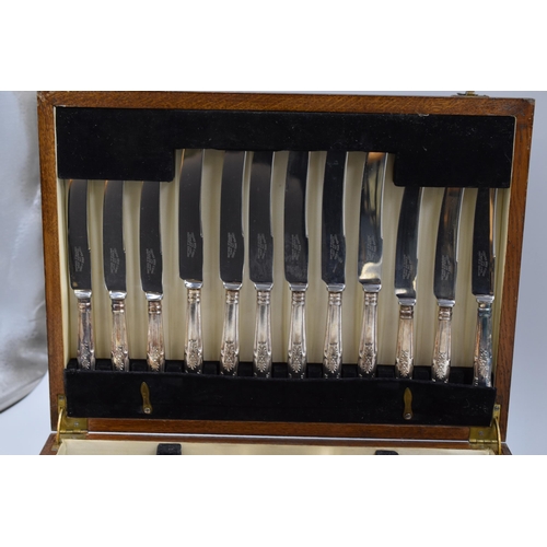 385 - Vintage Silver plated Canteen of Cutlery Wedding Present from 1953 with original receipt