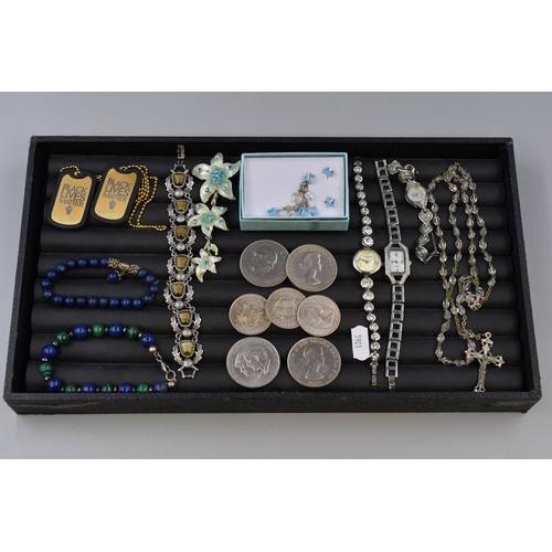 128 - A Mixed Selection To Include 'Black Lives Matter', 925. Silver Butterfly Necklace/Earring Set, UK Co... 