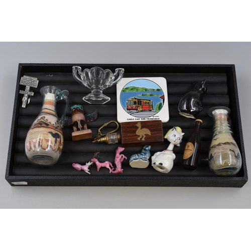 143 - Mixed Tray Including Trinkets, Sand Art Bottles and More