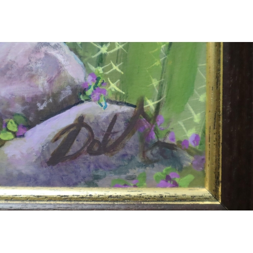 397 - Large Framed Oil on Board Desert Art Painting Signed By undeciphered Artist 39