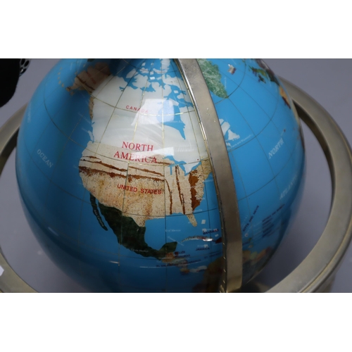 623 - Unique Gemstone Globe. Gems including: Mother-of-Pearl, Opal and Abalone (18