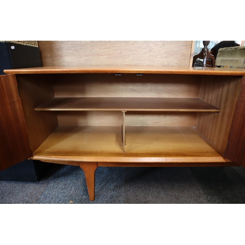 626 - Fine Quality Mid Century Jentique Teak Three Drawer One Cupboard Sideboard Dressed with Teak Handles... 