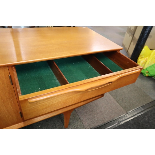 626 - Fine Quality Mid Century Jentique Teak Three Drawer One Cupboard Sideboard Dressed with Teak Handles... 