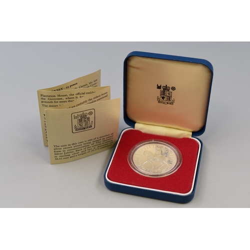 154 - Royal Mint Sterling Silver 1977 Silver Jubilee Crown complete with Case and Certificate