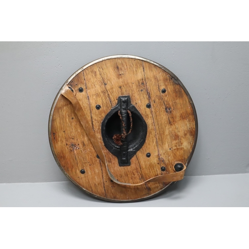 404 - A Reenactment Viking Shield, With Sea Serpent Design on Yellow Background. Approx 21.5