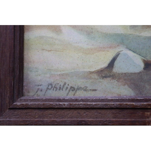 405 - Vintage Framed and Glazed J Philippe Watercolour Painting Entitled 