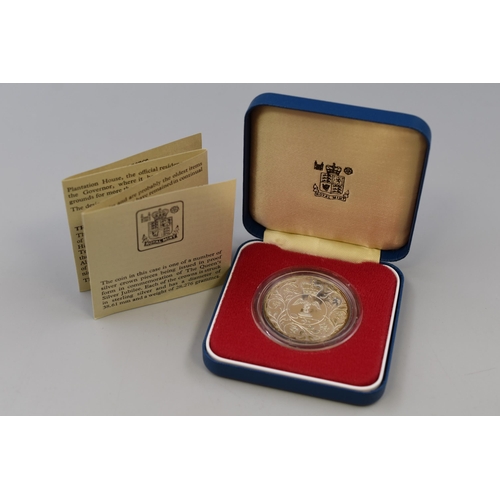159 - Royal Mint Sterling Silver 1977 Silver Jubilee Crown complete with Case and Certificate