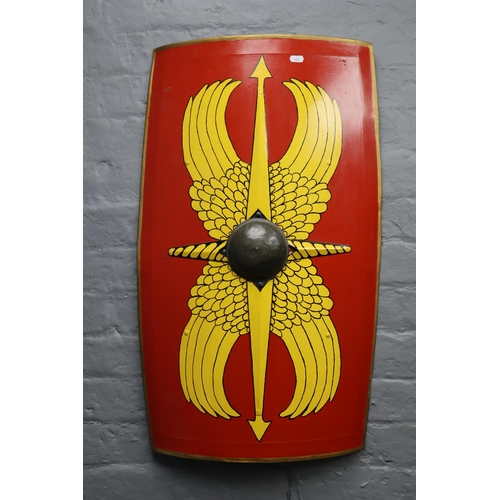 407 - A Wall Hanging Replica Metal Roman Shield, Approx 31.5