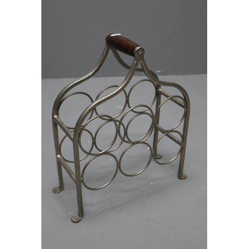 413 - A Metal Six Bottle Wine Rack, Approx 16