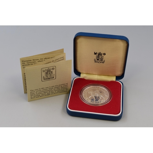 168 - Royal Mint Sterling Silver 1977 Silver Jubilee Crown complete with Case and Certificate