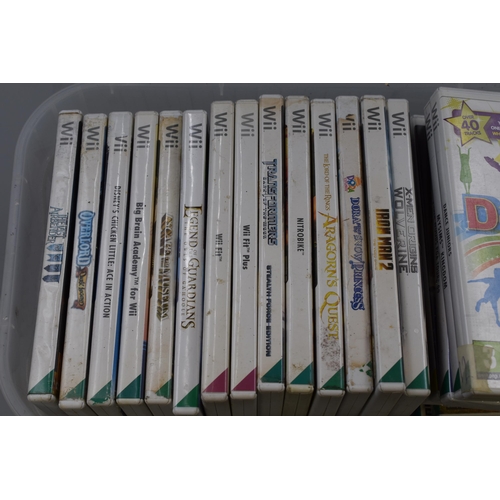 587 - Large selection of Wii games including: My Sims Kingdom, Wii Fit, Wii Fit Plus, Disney's Chicken Lit... 