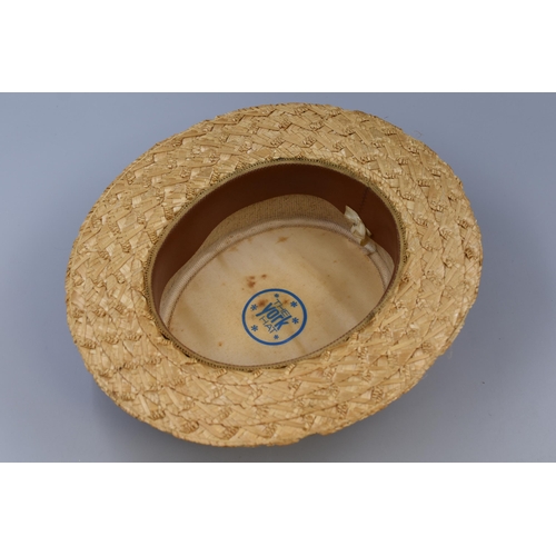 414 - A Vintage Straw Boater Hat, 'The York Hat', Size 61