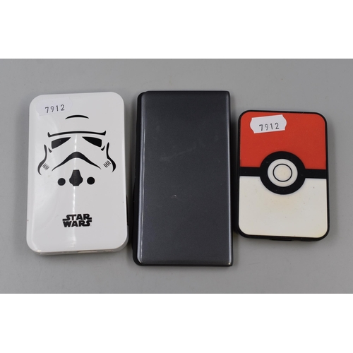 418 - 2016 The Pokémon company mobile power bank 5000mAh 2.1 A output/5v, (powers on) plus a Lexibo... 