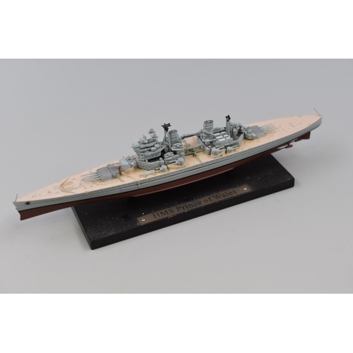 179 - Four Models inclduing Flying Scotsman, HMS Hood, Prince of Wales and More