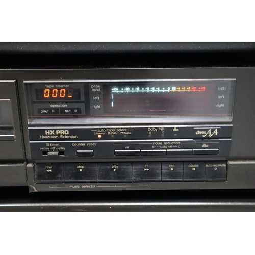 601 - A Technics Five Piece Hi-Fi Unit To Include Integrated Amplifier SU-A700, Stereo Cassette Deck RS-B6... 