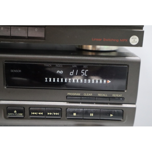 601 - A Technics Five Piece Hi-Fi Unit To Include Integrated Amplifier SU-A700, Stereo Cassette Deck RS-B6... 