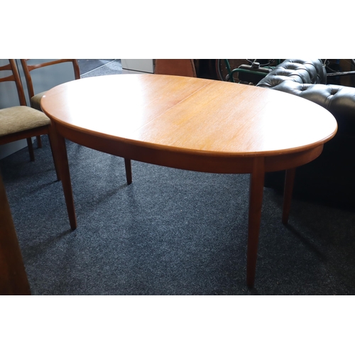 652 - Stunning Mid Century Jentique Oval Extending Table and Four Ladderback Chairs in Light Teak with Ben... 