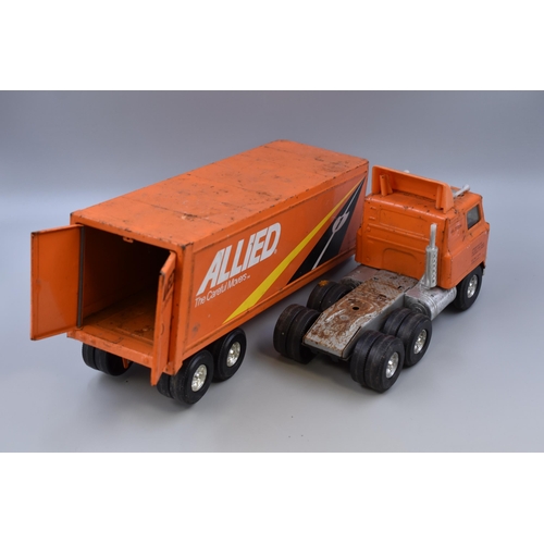 191 - Vintage ERTL Allied Semi, tractor trailer, pressed steel, large 18 wheeler truck