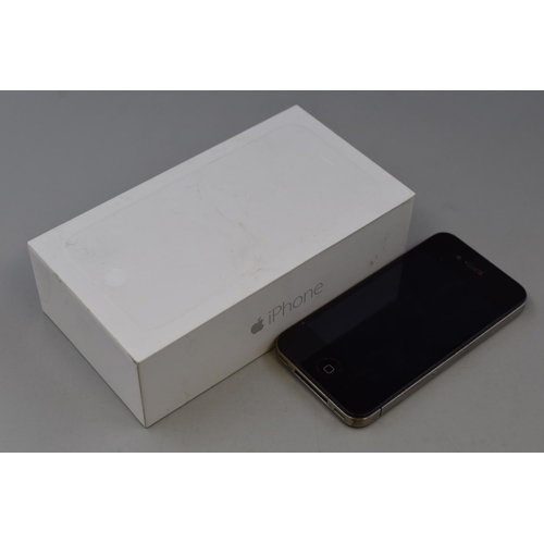 443 - Boxed Apple iPhone 4 Model Number A1332 untested item no charger lead not in original box