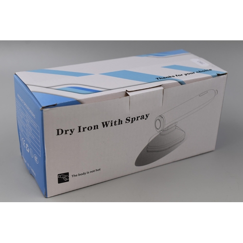 450 - Mini dry iron with spray in original box with instructions