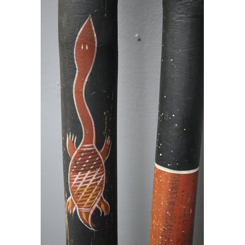 456 - Two Australian Aboriginal Didgeridoos, Longest Approx 47